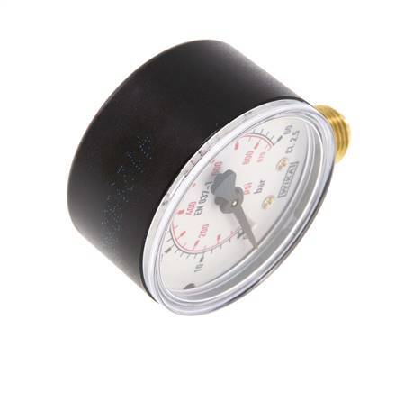 0..60 Bar Manometer Onderaansluiting Kunststof/Messing 50 mm Klasse 2.5