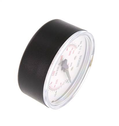 0..60 Bar Manometer Onderaansluiting Kunststof/Messing 63 mm Klasse 2.5