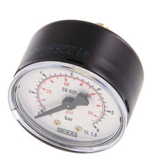 0..6 Bar Manometer Achteraansluiting Staal/Messing 50 mm Klasse 1.6