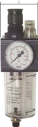 FRL G3/8'' 1400 l/min 0.5-6.0bar/7-87psi Manual Metal Combo 1
