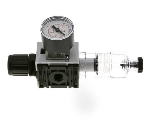 Filter-Regelaar G1/4'' 1000l/min 0,5-10,0bar/7-145psi 40 mm Manometer Futura 0