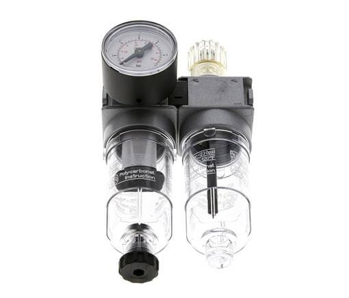 FRL 2-Delig G1/4'' 700l/min 0.1-3.0bar/1-44psi Semi-Auto 40 mm Manometer Polycarbonaat Multifix 0