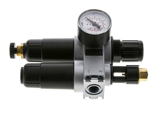 FRL 2-Delig G1/4'' 700l/min 0.2-6.0bar/3-87psi Semi-Auto 40 mm Manometer Metaal Multifix 0