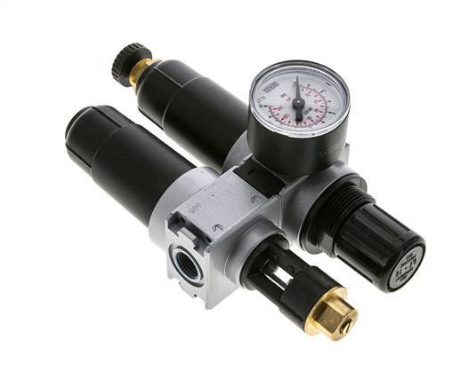 FRL 2-Delig G1/4'' 700l/min 0.2-6.0bar/3-87psi Semi-Auto 40 mm Manometer Metaal Multifix 0