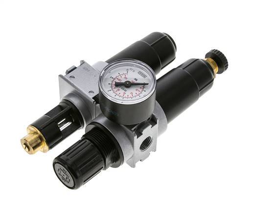 FRL 2-Delig G1/4'' 700l/min 0.2-6.0bar/3-87psi Semi-Auto 40 mm Manometer Metaal Multifix 0