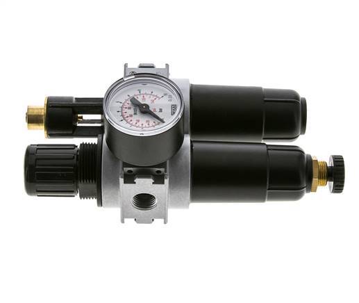 FRL 2-Delig G1/4'' 700l/min 0.2-6.0bar/3-87psi Semi-Auto 40 mm Manometer Metaal Multifix 0