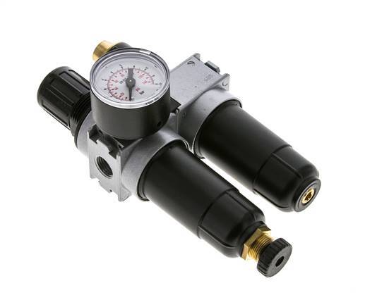 FRL 2-Delig G1/4'' 700l/min 0.2-6.0bar/3-87psi Semi-Auto 40 mm Manometer Metaal Multifix 0