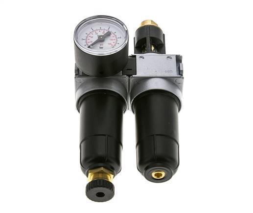 FRL 2-Delig G1/4'' 700l/min 0.2-6.0bar/3-87psi Semi-Auto 40 mm Manometer Metaal Multifix 0