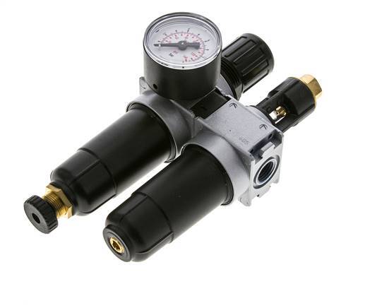 FRL 2-Delig G1/4'' 700l/min 0.2-6.0bar/3-87psi Semi-Auto 40 mm Manometer Metaal Multifix 0