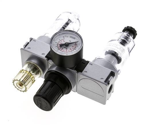 FRL 3-Delig G1/4'' 750l/min 0.2-6.0bar/3-87psi Semi-Auto 40 mm Manometer Polycarbonaat Multifix 0