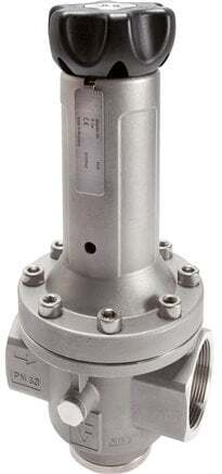 Precision Pressure Regulator G1 1/2'' 15000 l/min 10.0-50.0bar/145-725psi Stainless Steel Gases Liquids