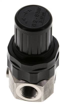 Drukregelaar G1/4'' 320l/min 0.5-6.0bar/7-87psi Roestvrij staal Gassen Vloeistoffen