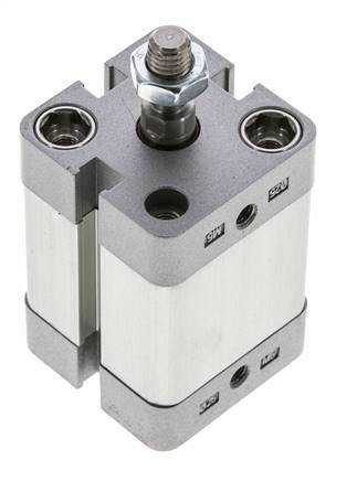 ISO 21287 Compacte Dubbelwerkende Cilinder 25-20mm - Magnetisch - Mannelijke Stang