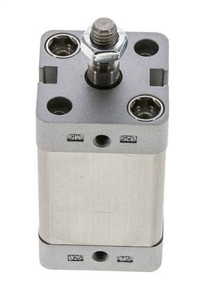 ISO 21287 Compacte Dubbelwerkende Cilinder 25-30mm - Magnetisch - Mannelijke Stang