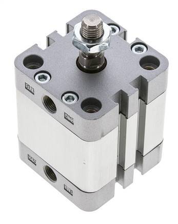 ISO 21287 Compacte Dubbelwerkende Cilinder 40-20mm - Magnetisch - Mannelijke Stang