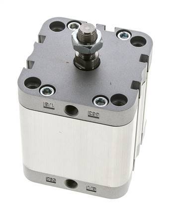 ISO 21287 Compacte Dubbelwerkende Cilinder 63-40mm - Magnetisch - Mannelijke Stang