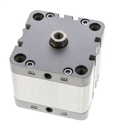 ISO 21287 Compacte Dubbelwerkende Cilinder 80-25mm - Magnetisch