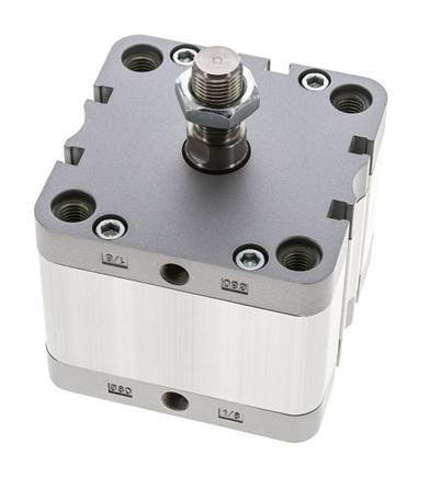 ISO 21287 Compacte Dubbelwerkende Cilinder 80-25mm - Magnetisch - Mannelijke Stang