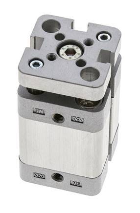 ISO 21287 Compacte Dubbelwerkende Cilinder 20-15mm - Magnetisch - Niet-roterend