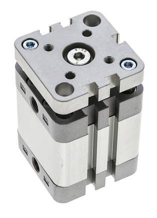 ISO 21287 Compacte Dubbelwerkende Cilinder 40-20mm - Magnetisch - Niet-roterend