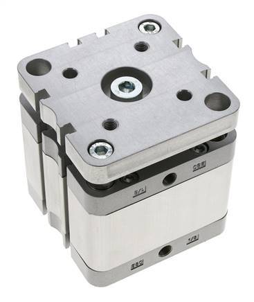 ISO 21287 Compacte Dubbelwerkende Cilinder 80-25mm - Magnetisch - Niet-roterend