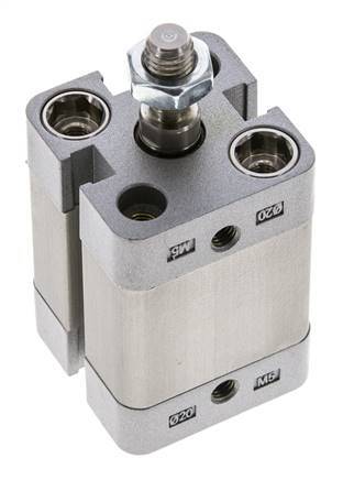 ISO 21287 Compacte Enkelwerkende Cilinder 20-15mm - Magnetisch - Mannelijke Stang