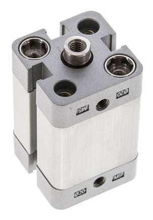 ISO 21287 Compacte Enkelwerkende Cilinder 20-20mm - Magnetisch