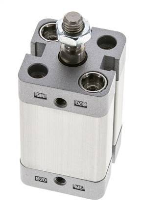 ISO 21287 Compacte Enkelwerkende Cilinder 20-25mm - Magnetisch - Mannelijke Stang