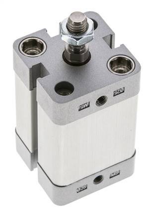 ISO 21287 Compacte Enkelwerkende Cilinder 25-25mm - Magnetisch - Mannelijke Stang