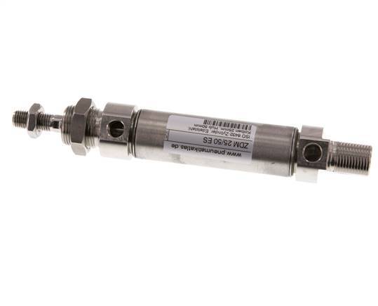 ISO 6432 ronde Dubbelwerkende Cilinder 25-50mm - magnetisch - RVS