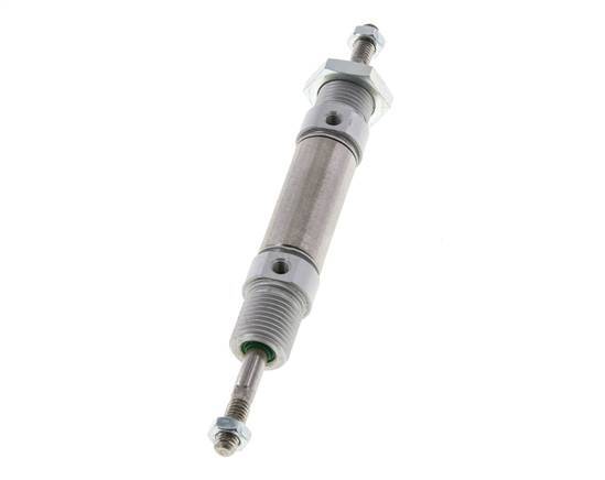 ISO 6432 Ronde Dubbelwerkende Cilinder 16-10mm - Magnetisch - Buitendraad - Dubbele Zuigerstang