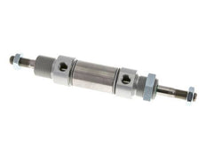 ISO 6432 Ronde Dubbelwerkende Cilinder 25-10mm - Magnetisch - Buitendraad - Dubbele Zuigerstang
