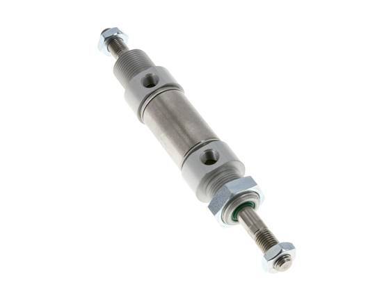 ISO 6432 Ronde Dubbelwerkende Cilinder 25-10mm - Magnetisch - Buitendraad - Dubbele Zuigerstang