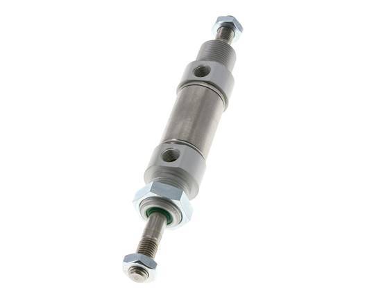 ISO 6432 Ronde Dubbelwerkende Cilinder 25-10mm - Magnetisch - Buitendraad - Dubbele Zuigerstang