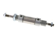 ISO 6432 Ronde Dubbelwerkende Cilinder 25-10mm - Magnetisch - Buitendraad - Dubbele Zuigerstang