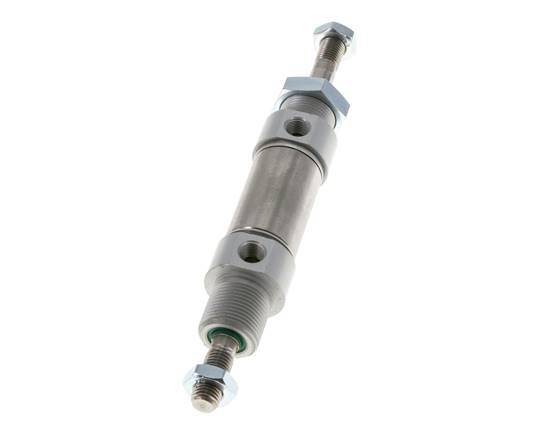 ISO 6432 Ronde Dubbelwerkende Cilinder 25-10mm - Magnetisch - Buitendraad - Dubbele Zuigerstang