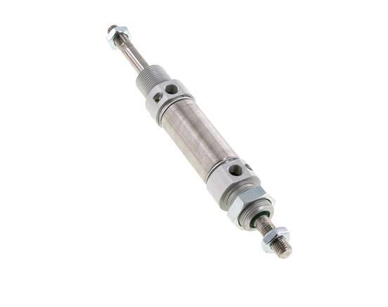 ISO 6432 Ronde Dubbelwerkende Cilinder 25-25mm - Magnetisch - Demping - Buitendraad - Dubbele Zuigerstang