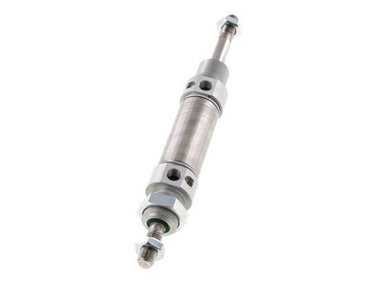 ISO 6432 Ronde Dubbelwerkende Cilinder 25-25mm - Magnetisch - Demping - Buitendraad - Dubbele Zuigerstang