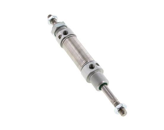 ISO 6432 Ronde Dubbelwerkende Cilinder 25-25mm - Magnetisch - Demping - Buitendraad - Dubbele Zuigerstang