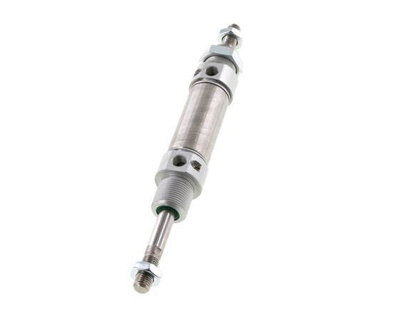 ISO 6432 Ronde Dubbelwerkende Cilinder 25-25mm - Magnetisch - Demping - Buitendraad - Dubbele Zuigerstang