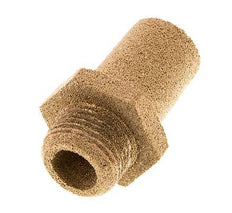 G3/8'' Gesinterd Brons Pneumatische Geluiddemper Zeskantige Koppeling [2 Stuks]