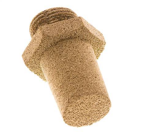 G3/8'' Gesinterd Brons Pneumatische Geluiddemper Zeskantige Koppeling [2 Stuks]