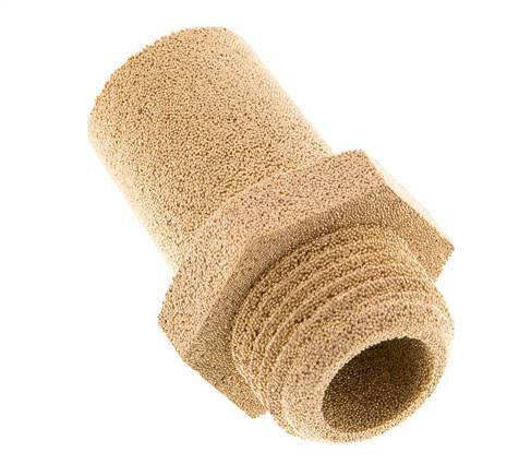 G1/2'' Gesinterd Brons Pneumatische Geluiddemper Zeshoekige Koppeling