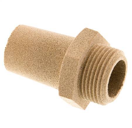 G1'' Sintered Bronze Pneumatic Muffler Hexagonal Fitting