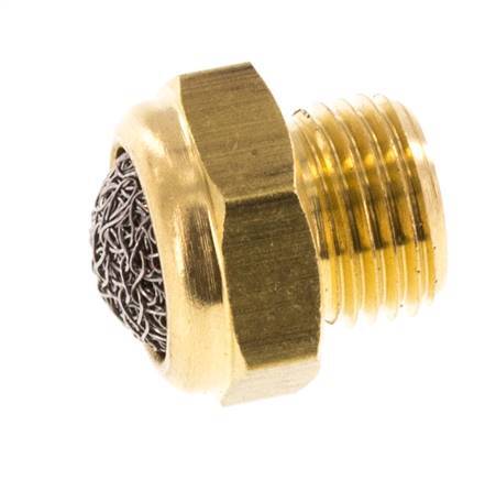 G1/8'' Messing Compacte Pneumatische Geluiddemper 1.4301 Draadgaas [5 Stuks]