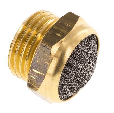 G1/2'' Messing Compacte Pneumatische Geluiddemper 1.4301 Draadgaas [2 Stuks]