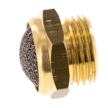 G1/2'' Messing Compacte Pneumatische Geluiddemper 1.4301 Draadgaas [2 Stuks]