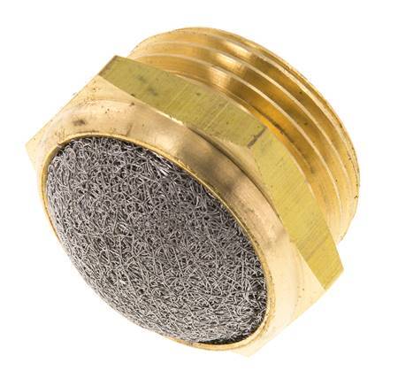 G1'' Messing Compacte Pneumatische Geluiddemper 1.4301 Draadgaas