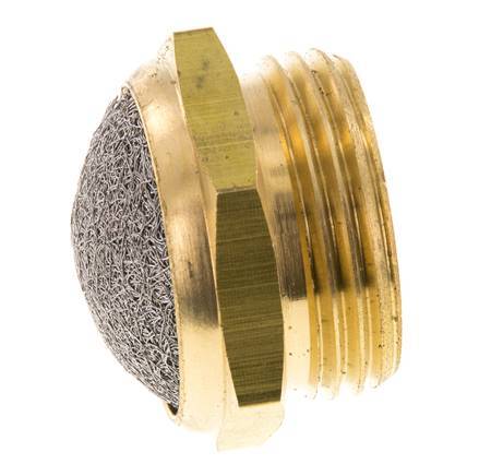 G1'' Messing Compacte Pneumatische Geluiddemper 1.4301 Draadgaas