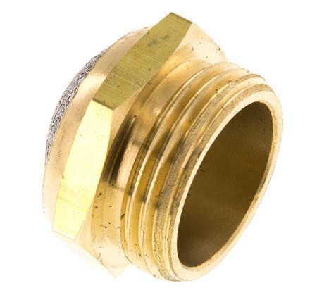 G1'' Messing Compacte Pneumatische Geluiddemper 1.4301 Draadgaas